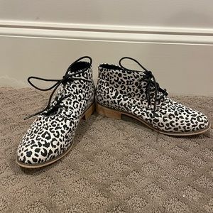 Black and White Leopard Print Booties.
